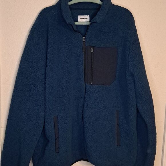 Goodfellow & Co blue zip up fleece jacket size XXL - Picture 1 of 6